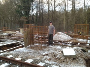 Armierungsgitter eines Fundamentes vor dem Guss