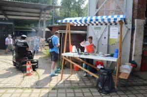 Unser Waffelstand mit Gleisanschluss