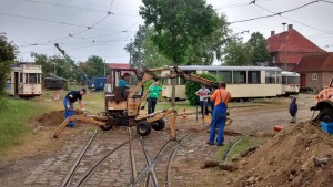 Arbeiten an der Einfahrweiche der Nordschleife