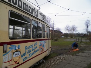 Schleifarbeiten im Gleisdreieck