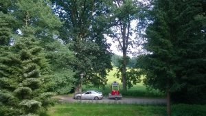 Wagen 3586 auf dem Weg nach Eutin mit einem angemessenen Zugwagen!